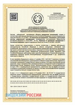 Приложение к сертификату для ИП Сатка Сертификат СТО 03.080.02033720.1-2020